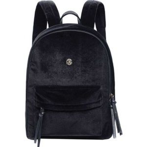 All black velvet backpack by Christian LaCroix